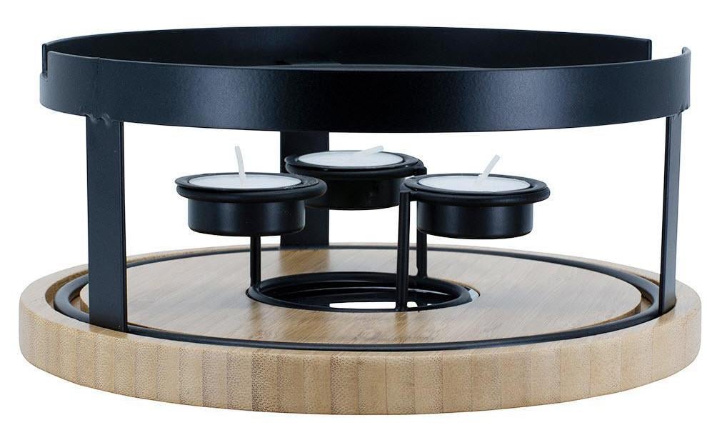 Kadastar Multifunktions-Rechaud One4All – Ø 24,5 cm, 5 Personen, Tischgrill – Edelstahl/Bambus