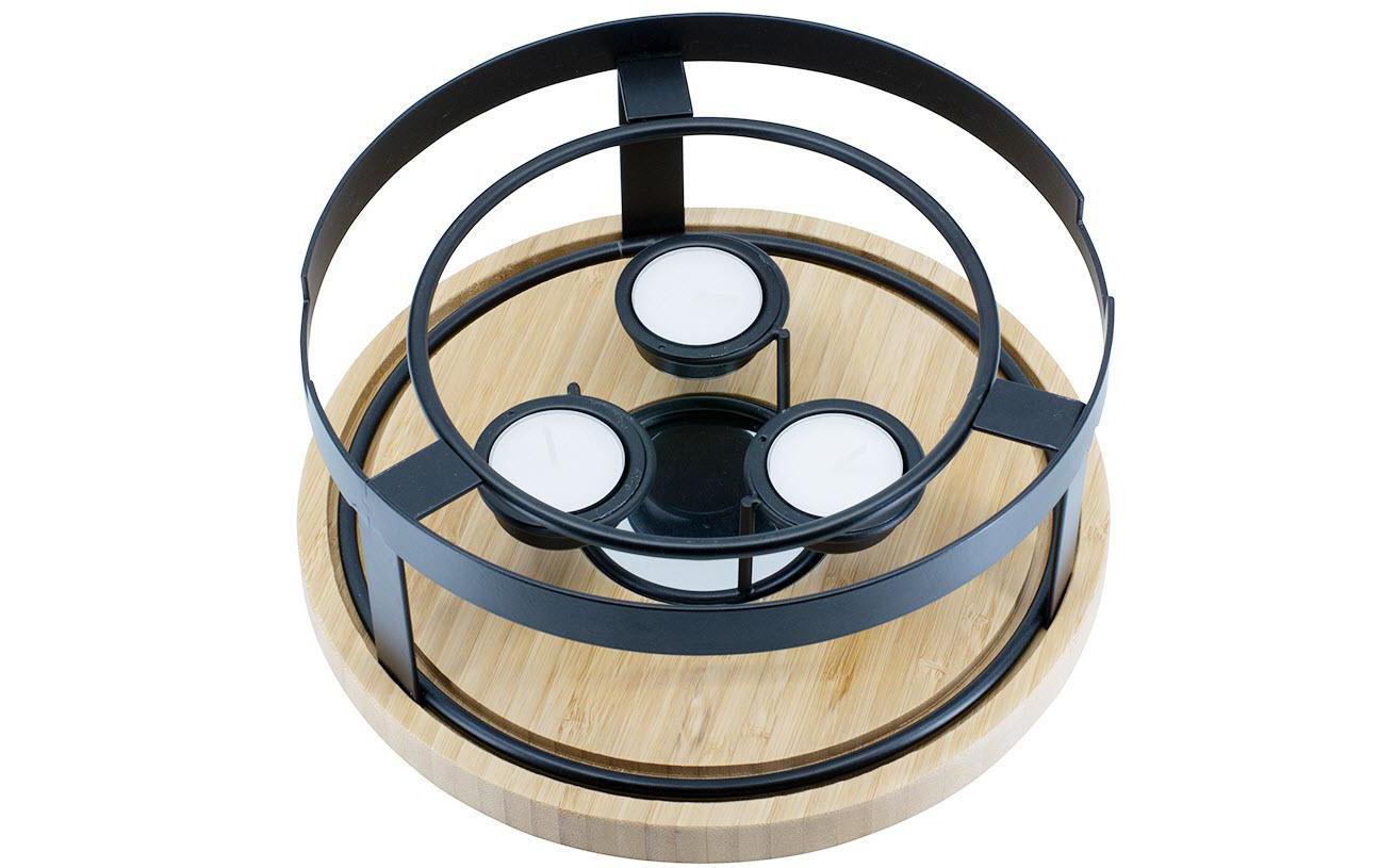 Kadastar Multifunktions-Rechaud One4All – Ø 24,5 cm, 5 Personen, Tischgrill – Edelstahl/Bambus