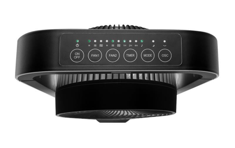 Sonnenkönig Standventilator Vind 2 – 3 Stufen, oszillierend, Fernbedienung, 70 W, 54 dB(A), Schwarz