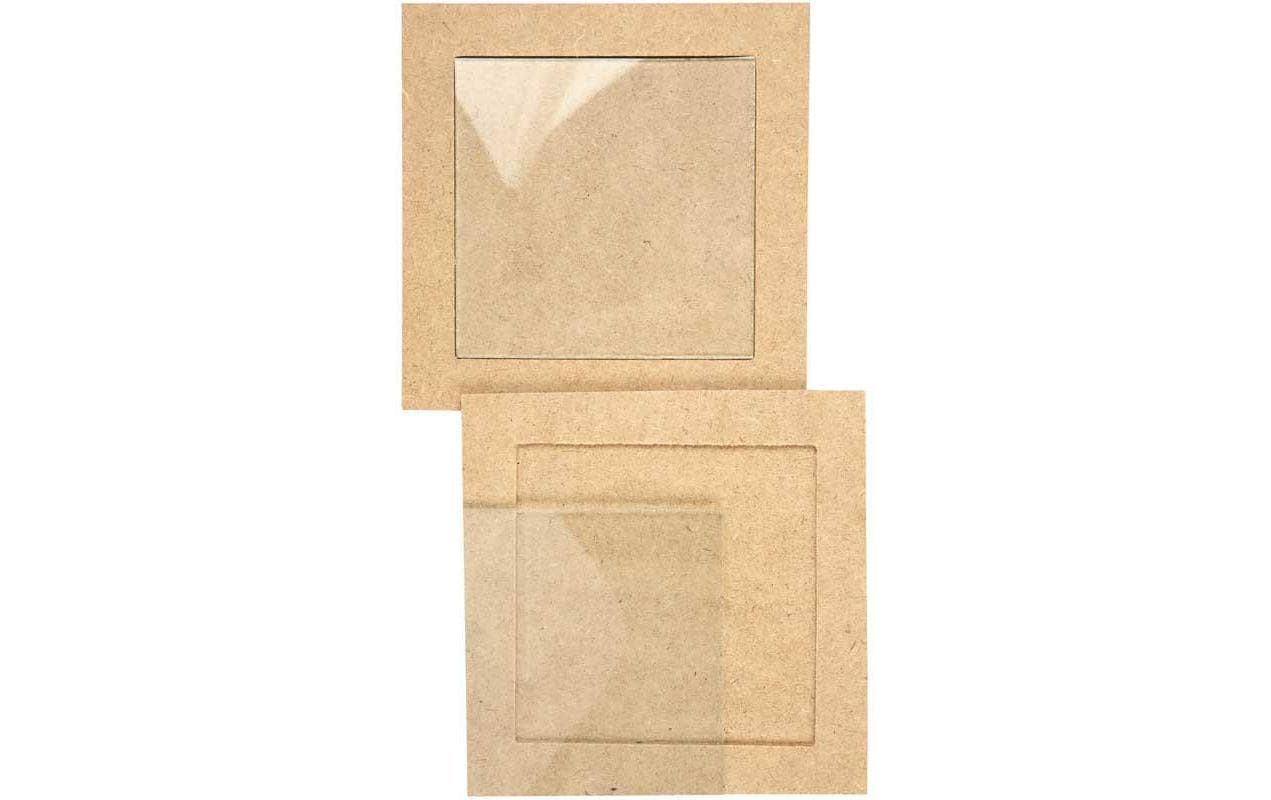 Creativ Company Untersetzer 23607 – 6er Set, 15 × 15 × 0,5 cm, MDF/Glas, Transparent