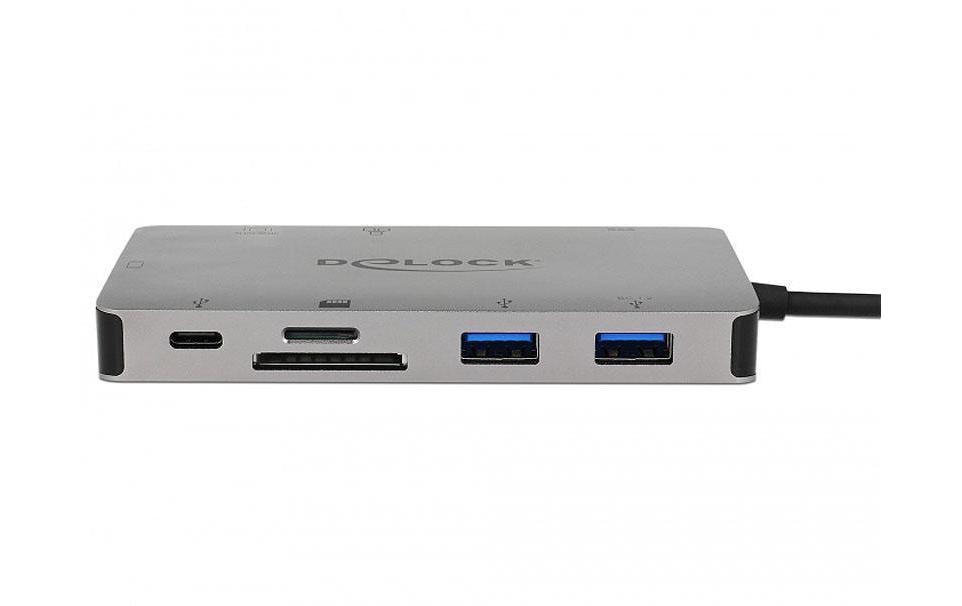 DeLOCK 87735 Dockingstation – USB-C, 1× HDMI, 1× VGA, 2× USB-A, GbE, SD, für Windows/Mac/Linux