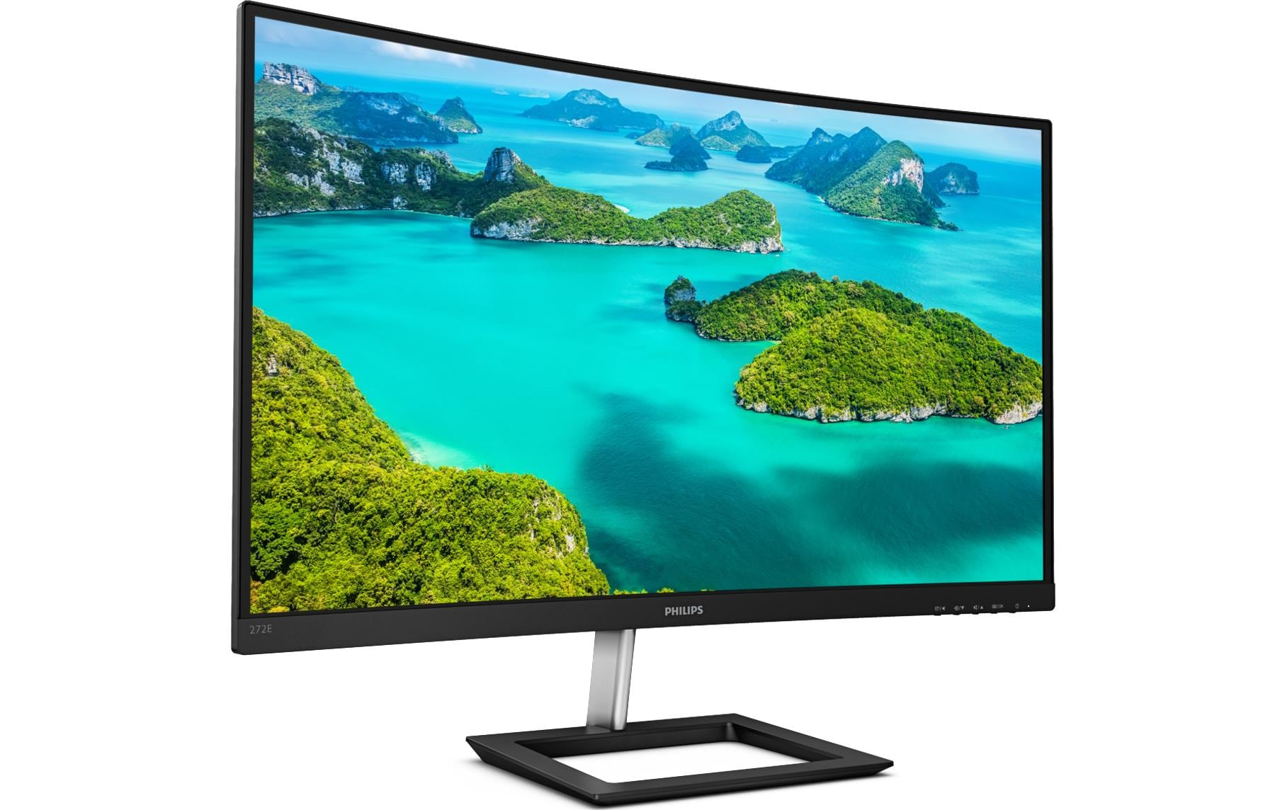 Philips 272E1CA – Monitor, 27", VA, 75 Hz, 250 cd/m², Gebogen, Lautsprecher, VESA 100 × 100, Schwarz