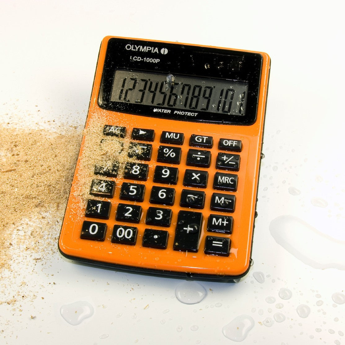 Olympia Taschenrechner 1000P – 12-stellig, LCD, Prozent, Solar + Batterie, Orange