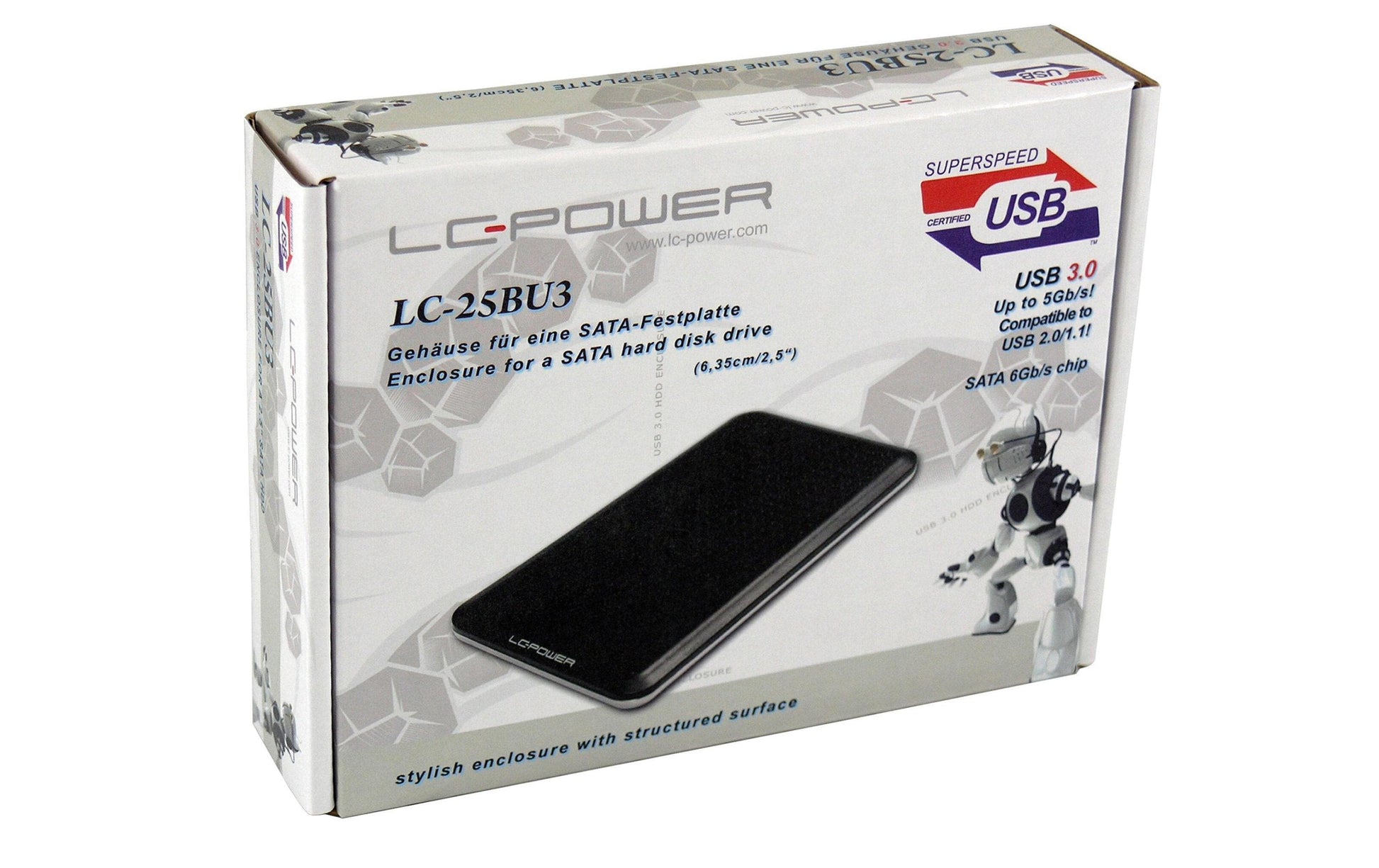 LC-Power LC-25BU3 – 1-Bay Desktop – USB 3.0, für 2,5" HDD/SSD, SATA