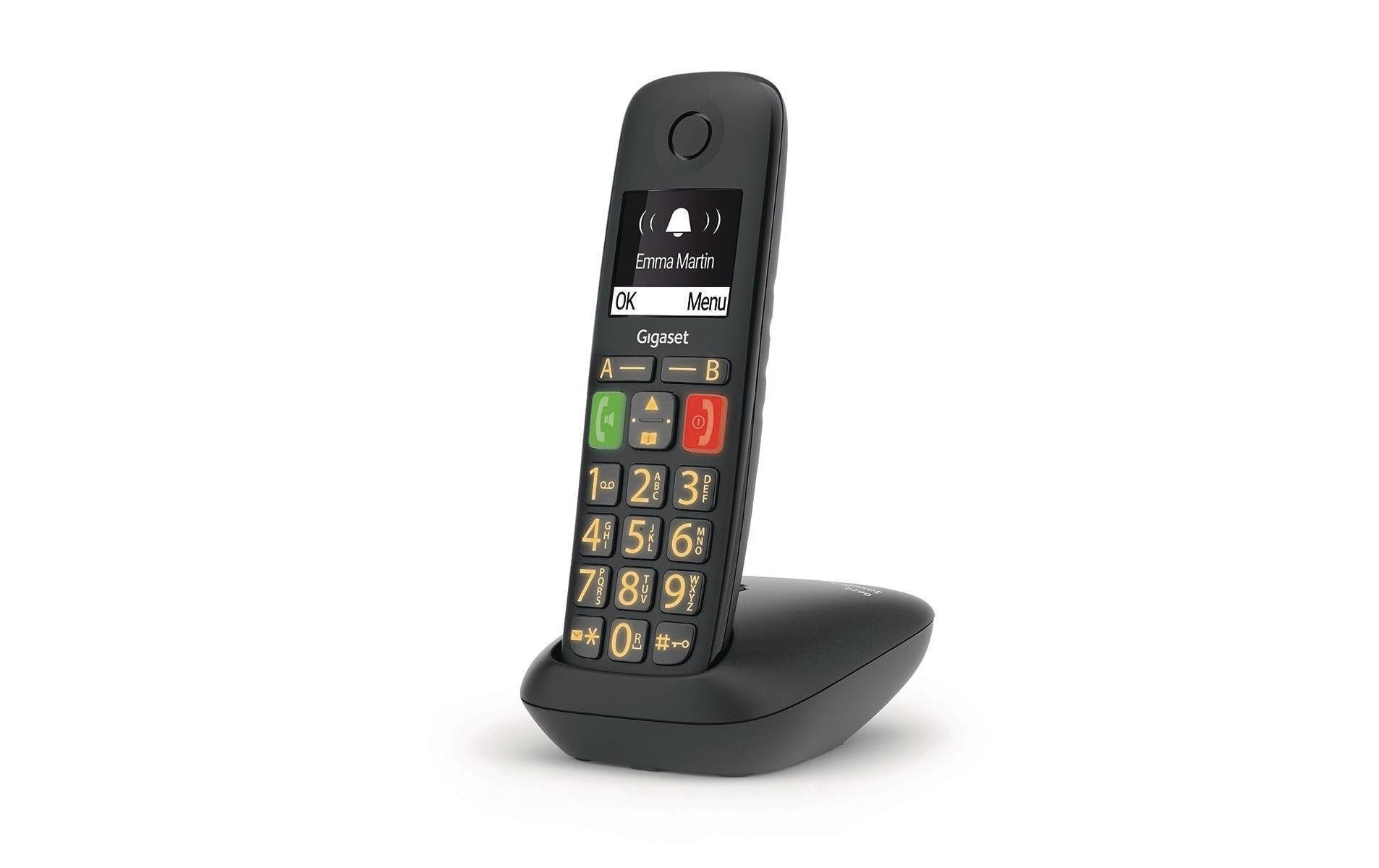 Gigaset E290 – DECT-Telefon mit Basis, Freisprechen, schwarz