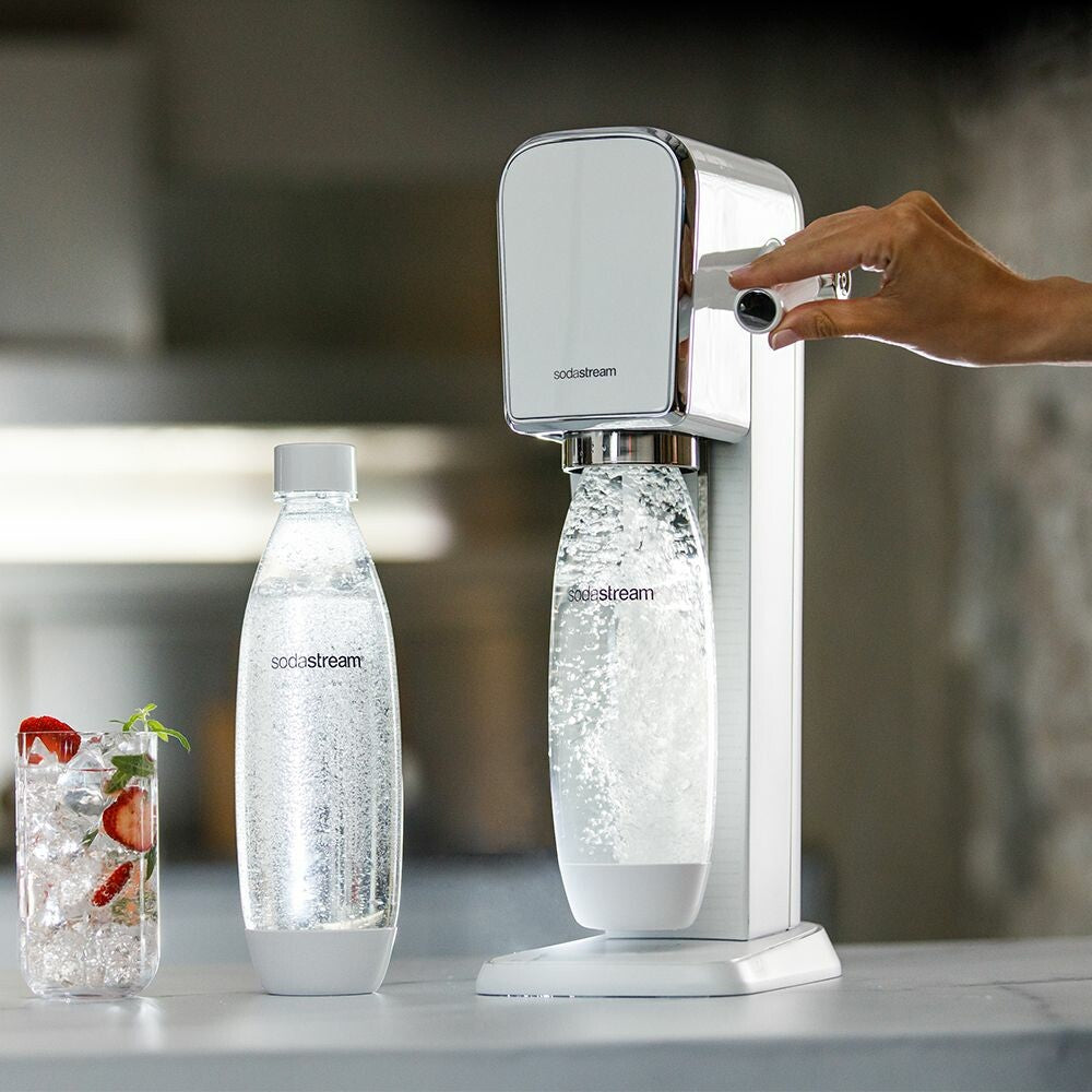 SodaStream Wassersprudler – inkl. 1 Flasche (1 l), inkl. CO₂-Zylinder (60 l), Weiss