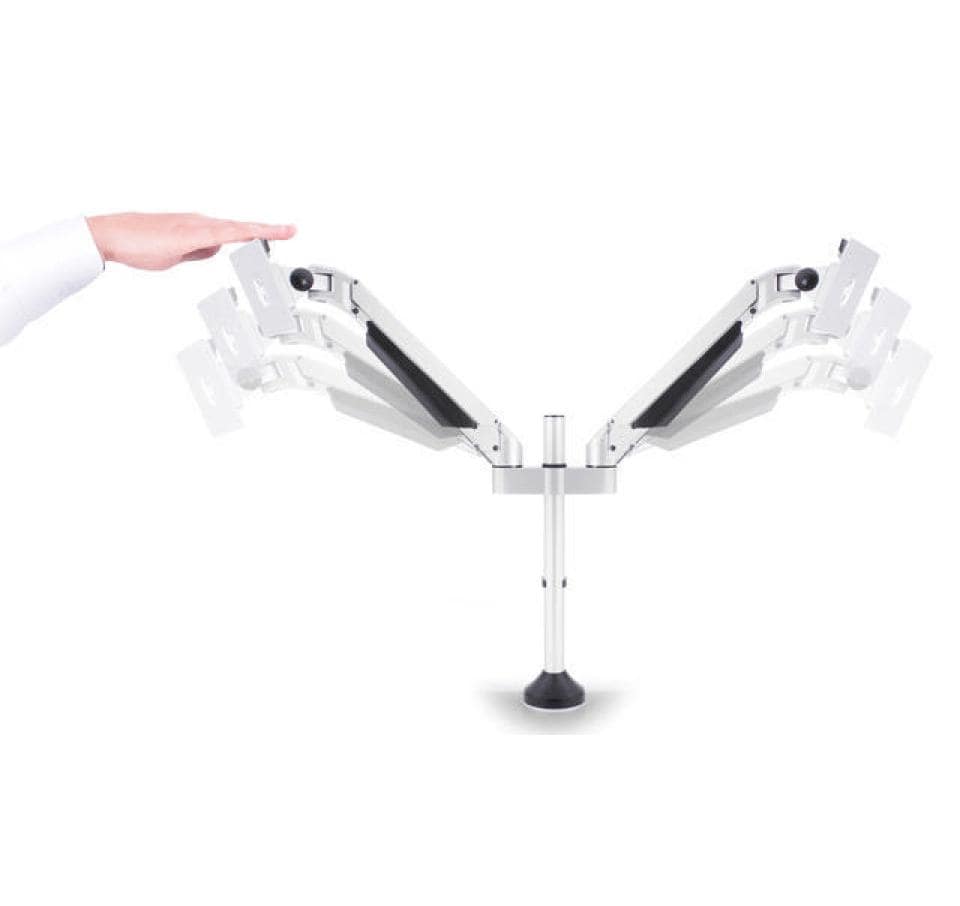 Multibrackets Monitorarm, Dual, bis 32", 10 kg, neigbar, weiss