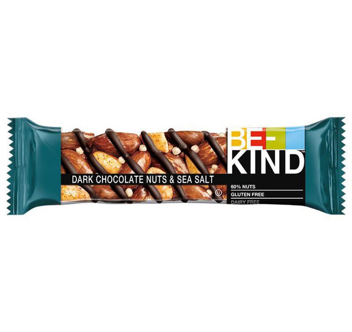 BE-KIND Schokoladenriegel – Nüsse & Meersalz, Dunkel, glutenfrei, laktosefrei, 12 × 40 g (480 g)