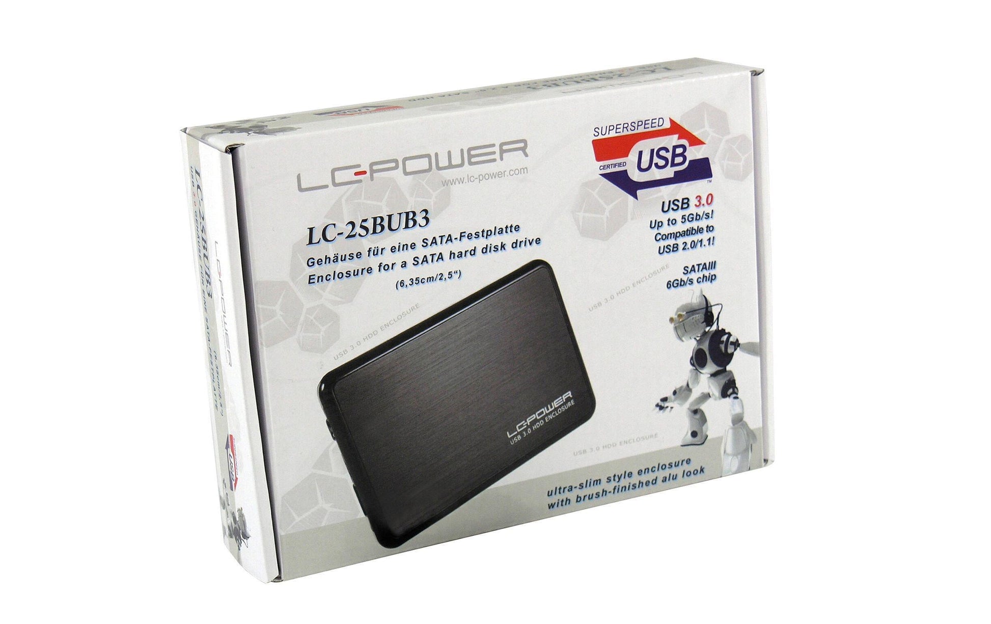 LC-Power LC-25BUB3 – 1-Schacht – USB 3.0 (5 Gbit/s), für 2,5" HDD/SSD, SATA