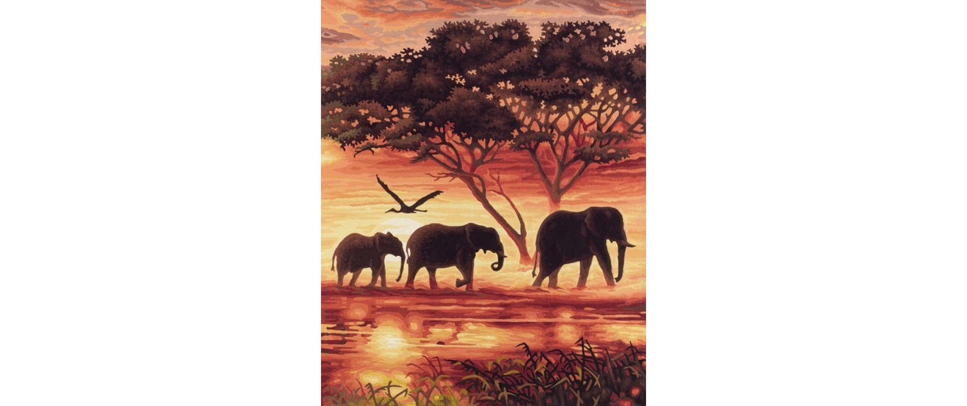 Schipper Malen-nach-Zahlen-Set – Elefanten – 3-teilig, je 80 × 50 cm – ab 8 Jahren