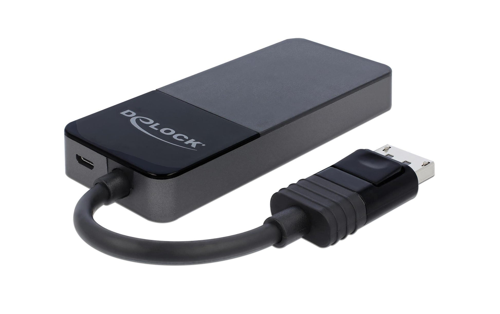 DeLOCK 87737 – DisplayPort Splitter, 1× DP In / 3× DP Out, 8K@30 Hz, MST, HDCP, USB Stromversorgung, Schwarz
