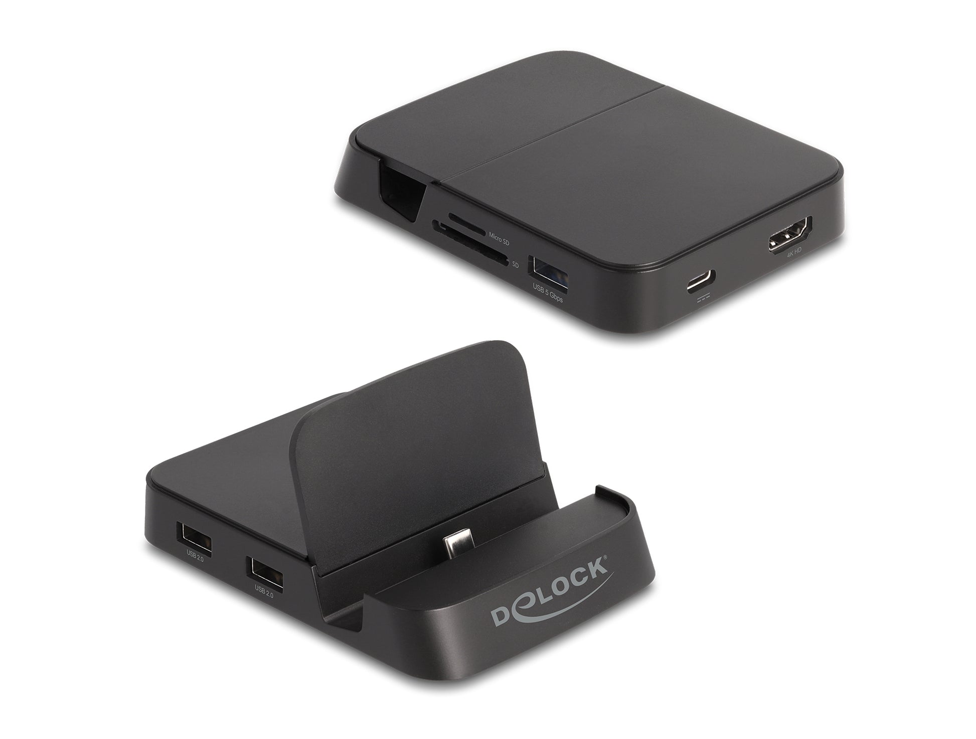 DeLOCK USB-C Dockingstation, 1× HDMI, 2× USB-A, mit Halterung – für Apple (USB-C)