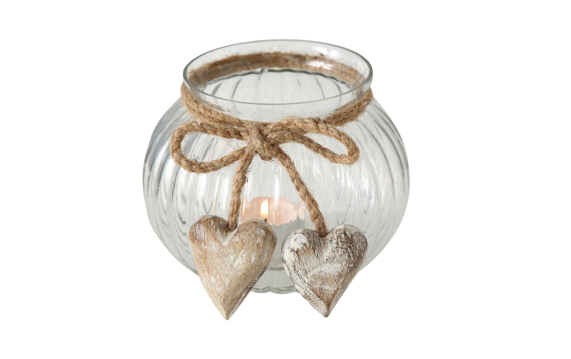 Boltze Rudy Windlicht – Glas, Transparent – Ø 13 × 10 cm