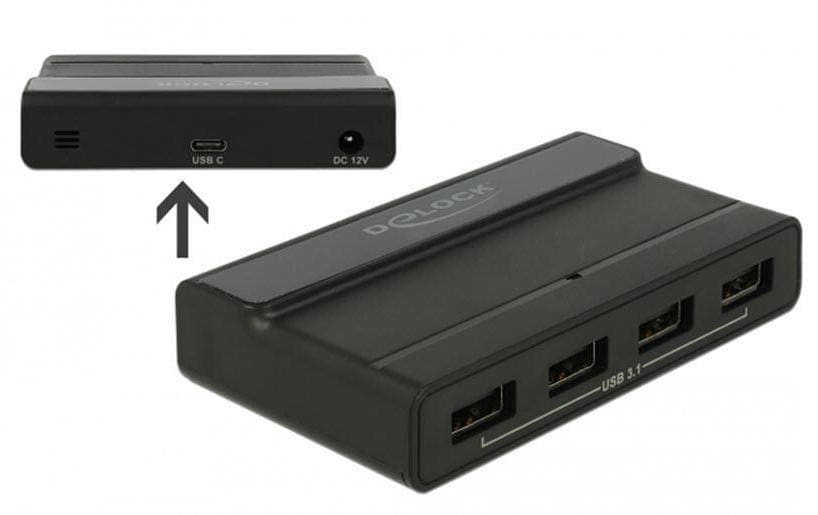 DeLOCK 64053 USB-Hub – USB-C, 4× USB-A (10 Gbit/s)