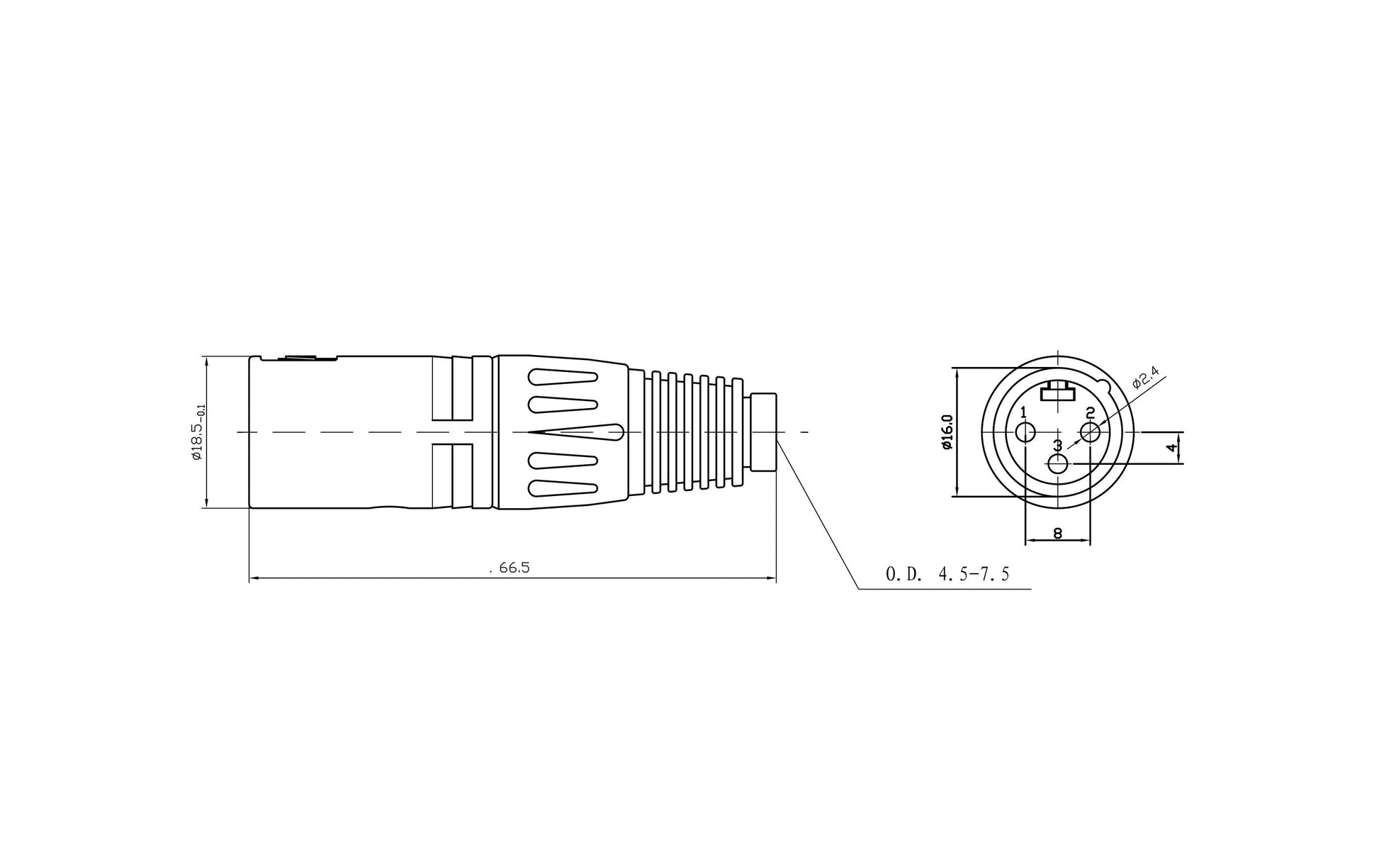 Bemero BC1001NI-M – XLR-Stecker – 3-pol, männlich, gerade – nickel