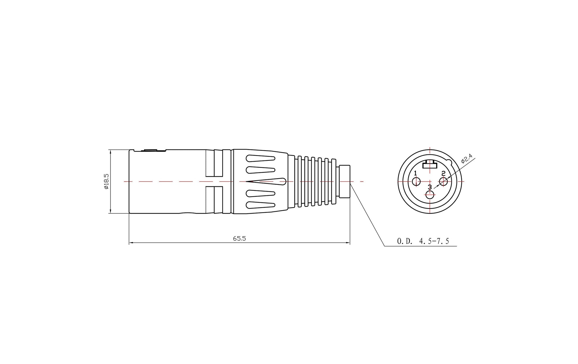 Bemero BC1001BK-M – XLR-Stecker – 3-polig, männlich – schwarz