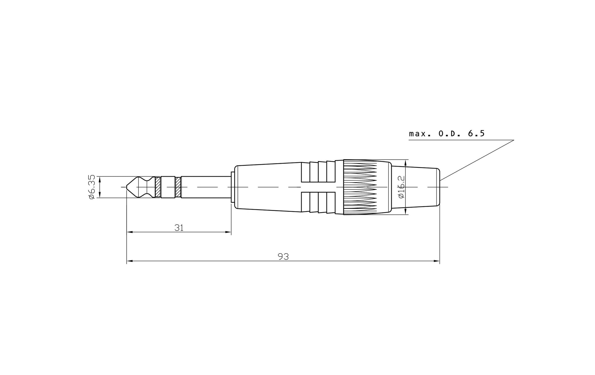 Bemero BC2002NI-M – 6,3 mm Stereo-Klinkenstecker – Nickel