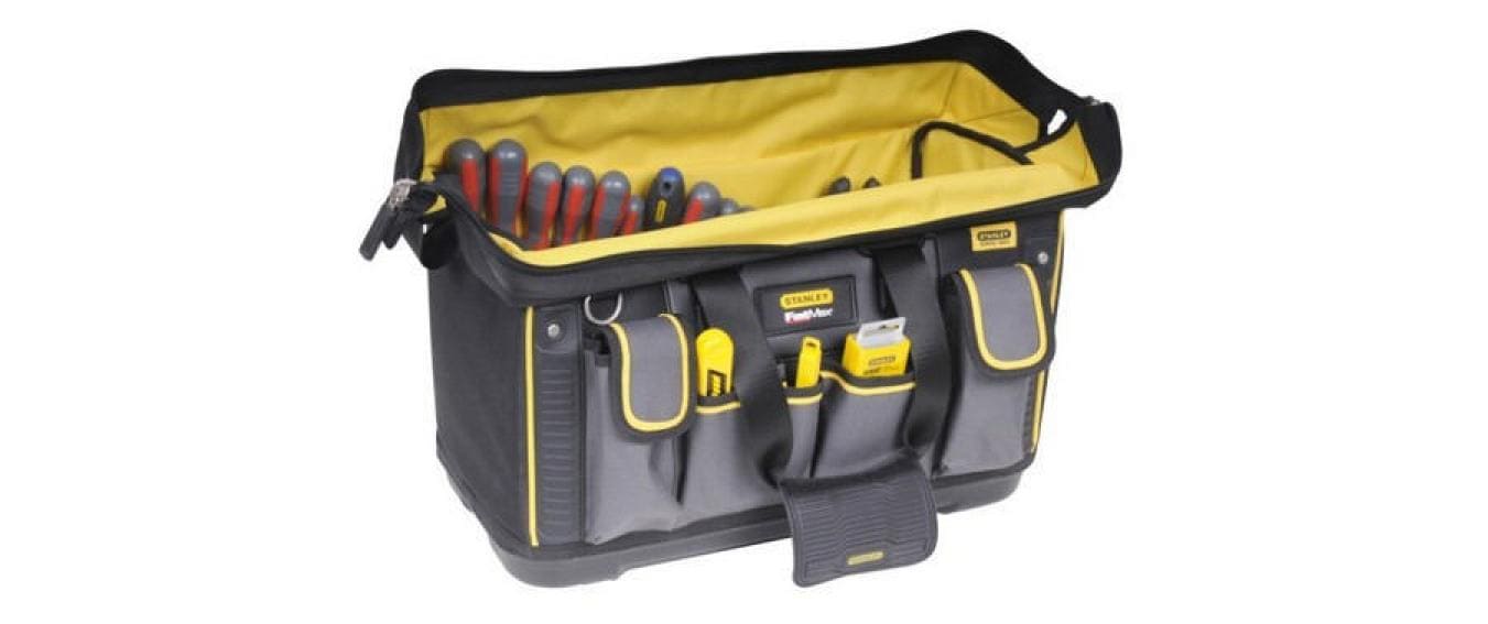 Stanley Werkzeugtasche – wasserfest, mit Tragegriff, schwarz/grau/gelb, Nylon, B 500 × H 290 × T 300 mm