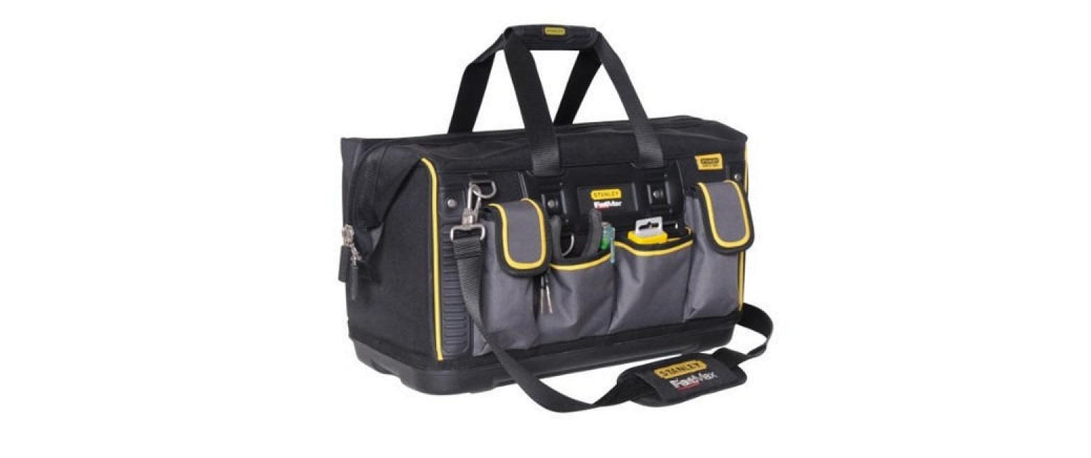 Stanley Werkzeugtasche – wasserfest, mit Tragegriff, schwarz/grau/gelb, Nylon, B 500 × H 290 × T 300 mm