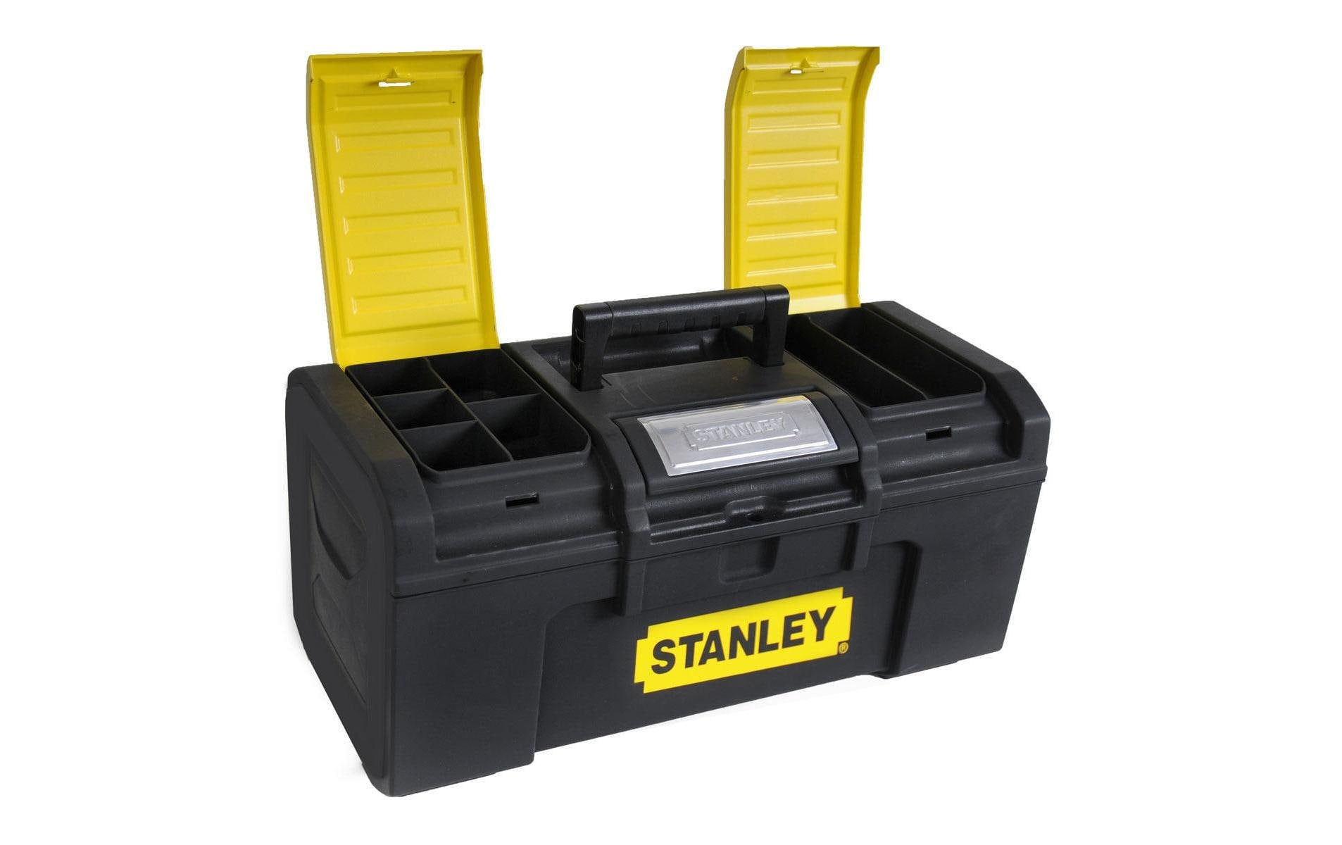 Stanley Werkzeugkasten 1-79-217, 270 × 490 × 240 mm, Kunststoff, schwarz, mit Tragegriff, Sperre