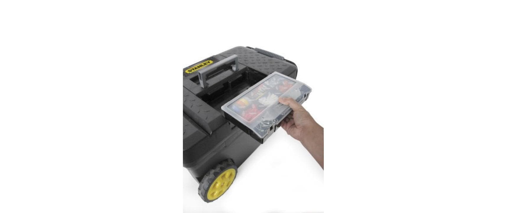 Stanley Werkzeugkasten ProMobile, 380 × 600 × 430 mm, 53 l, Kunststoff, schwarz, mit Rollen, mit Tragegriff