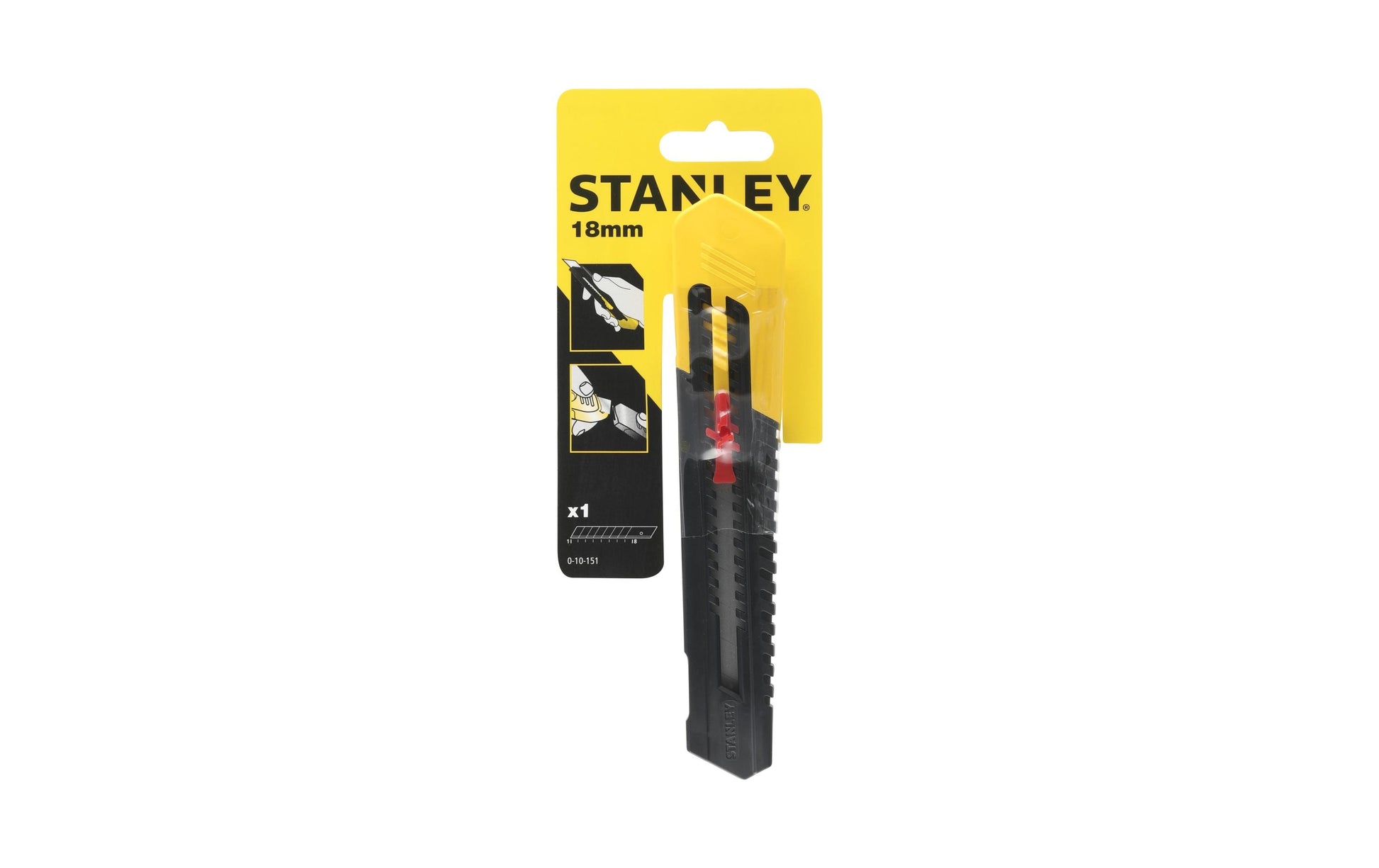 Stanley SM – Abbrechmesser 18 mm, Kunststoff, abnehmbare Endkappe, 1 Stk.