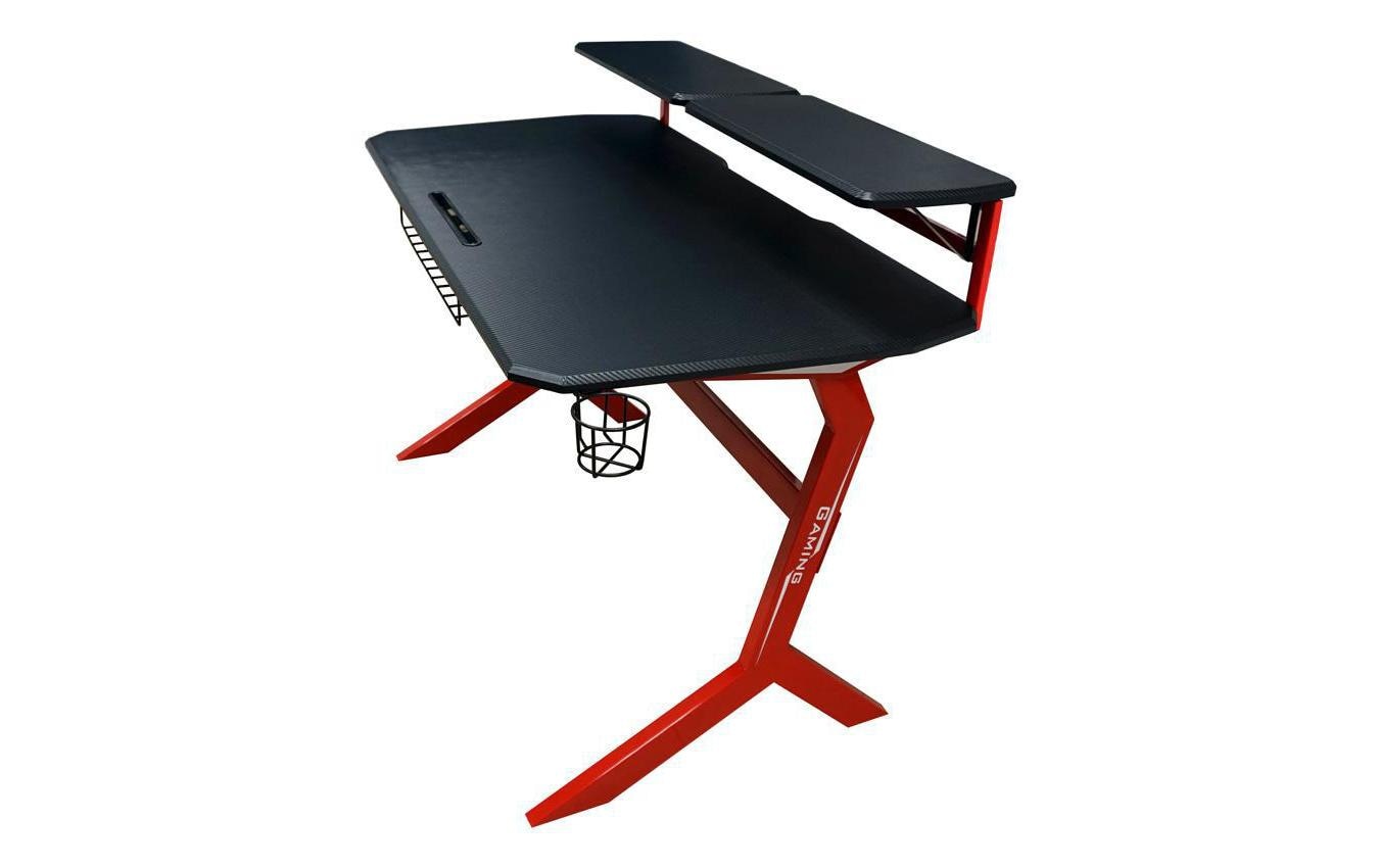 LC-Power LC-GD-1R Gaming-Tisch – 130 × 70 cm, schwarz/rot, Metall