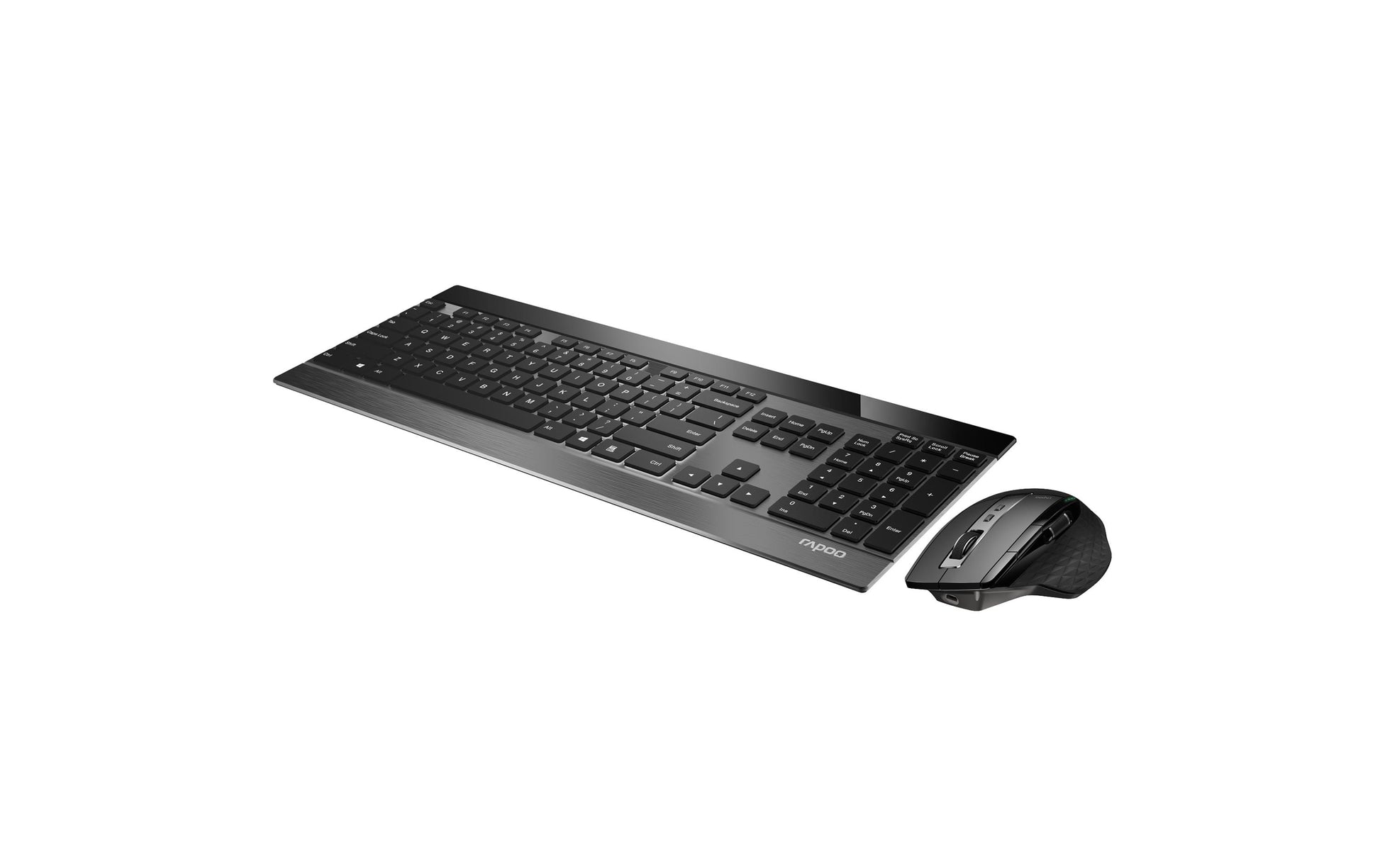 Rapoo 9900M – Tastatur, kabellos (Bluetooth/2,4 GHz), CH-Layout (DE-CH), Fullsize (mit Ziffernblock), Scissor