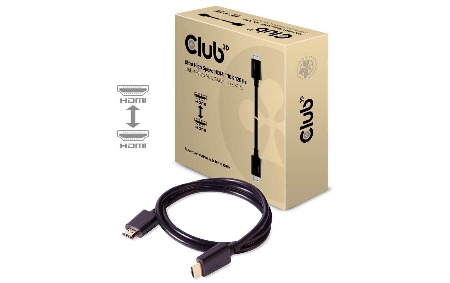 CLUB3D Club 3D HDMI Kabel HDMI 2.1 8K 60 Hz – 1 m – ARC, Ethernet