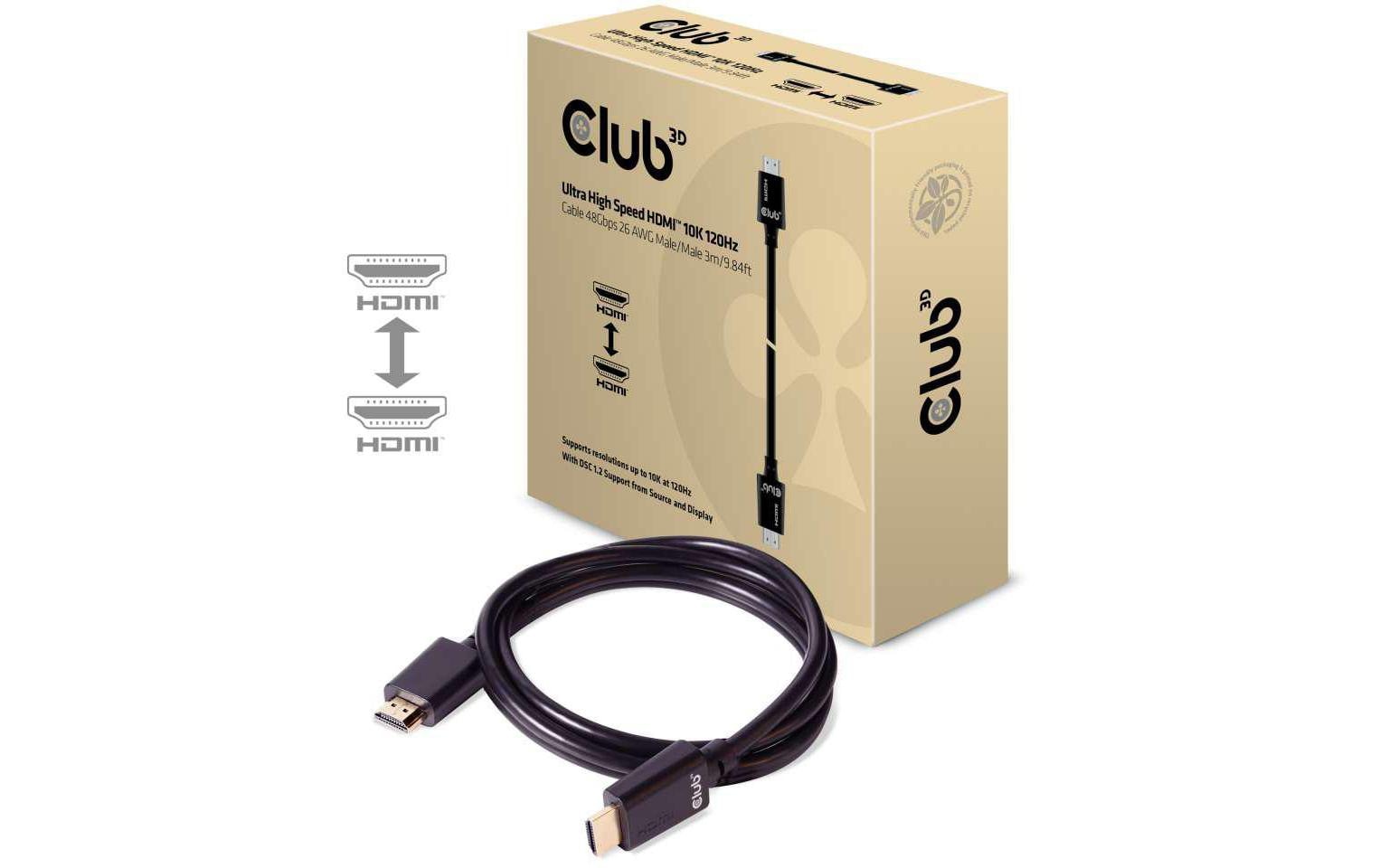 CLUB3D HDMI Kabel HDMI 2.1 – 8K 60 Hz – 3 m