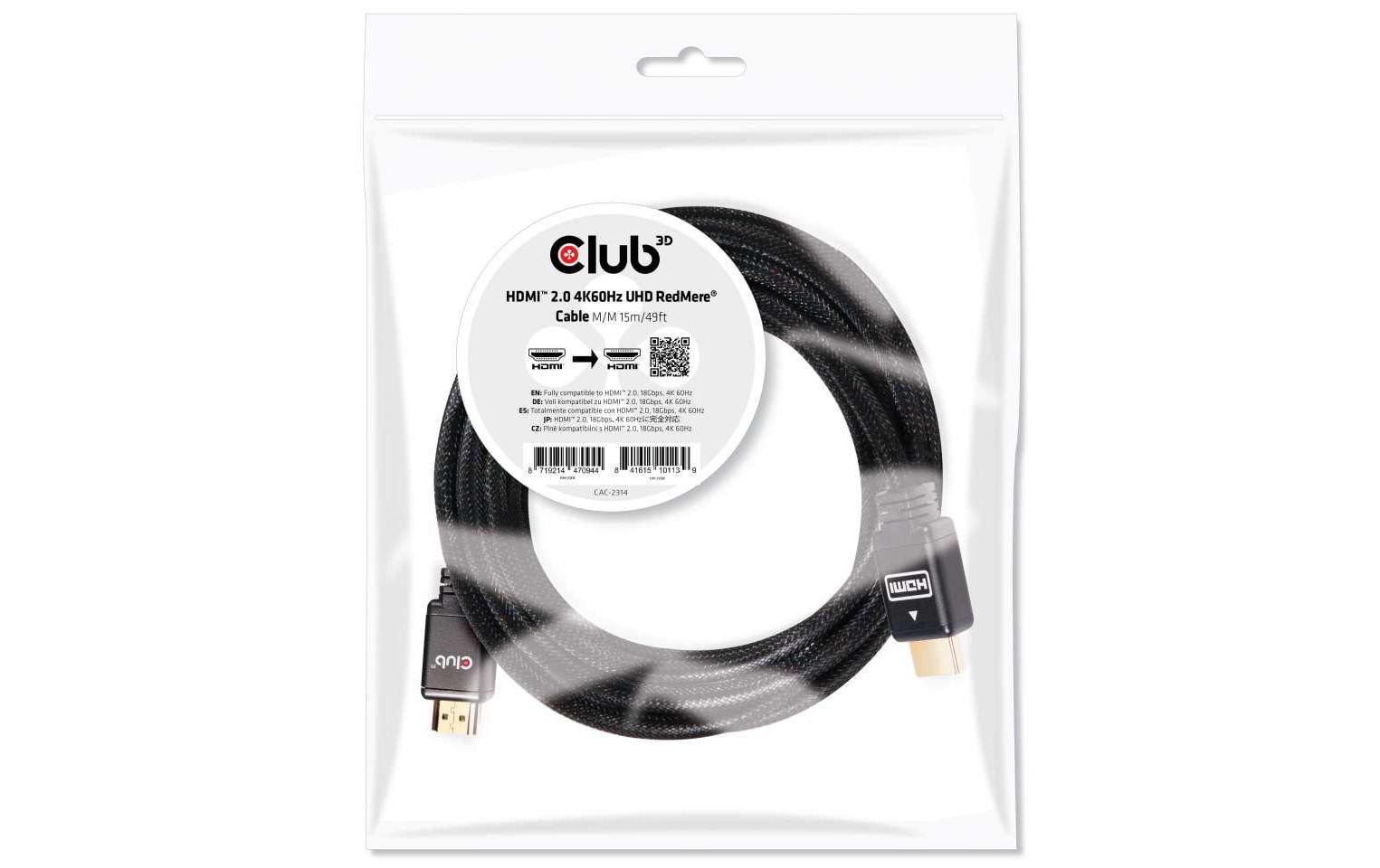 CLUB3D Club 3D HDMI-Kabel, Schwarz, 1 Stück