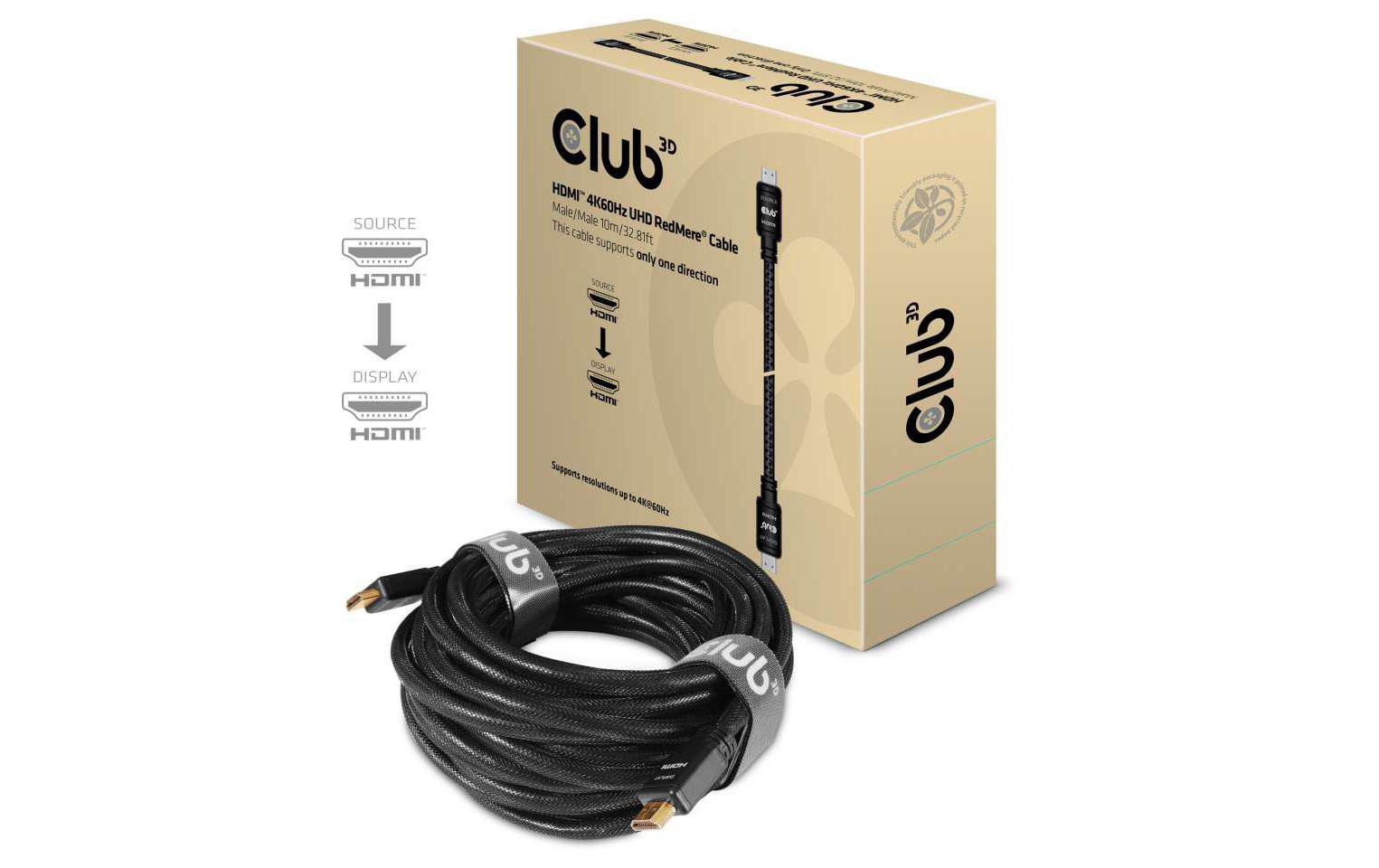 CLUB3D Club 3D HDMI Kabel HDMI 2.0 4K 60 Hz – 10 m – aktiv