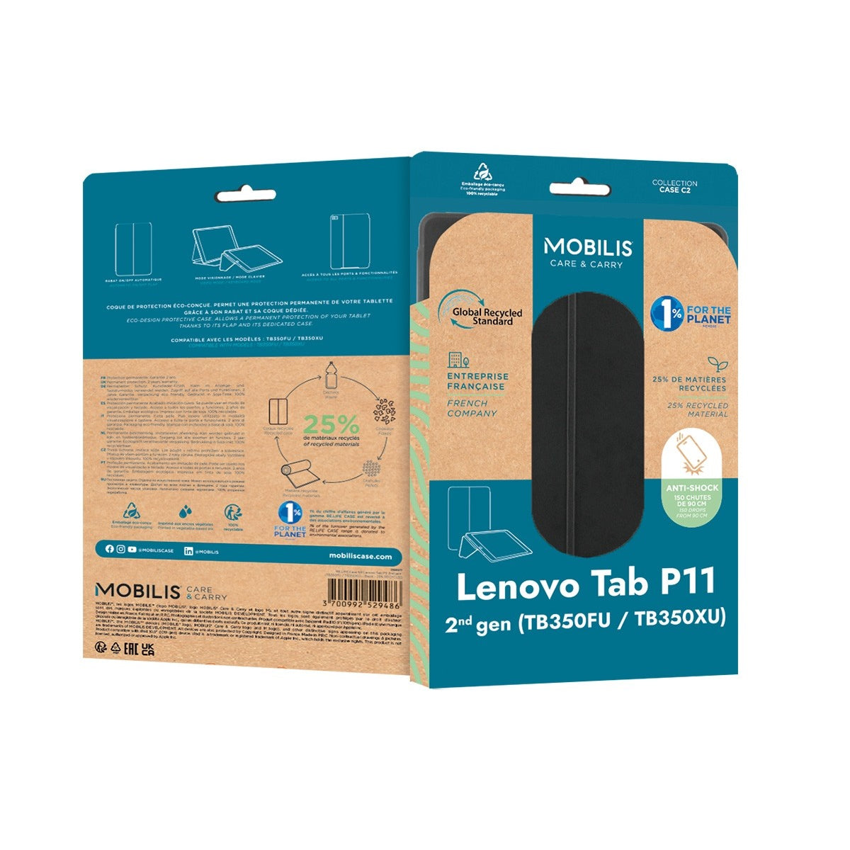 Mobilis Tablet-Hülle für Lenovo Tab P11 11,5" (2. Gen.) – Schwarz