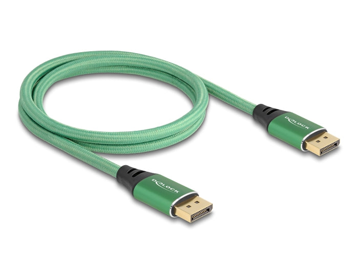 DeLOCK DisplayPort Kabel DP 2.1 16K 60 Hz – 1 m – geflochten – Grün