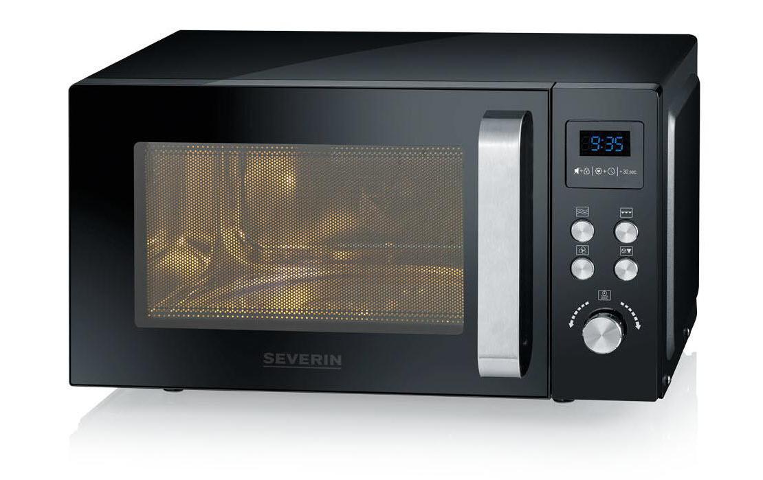 Severin Kombi-Mikrowelle MW 7752 – 25 l, Grill & Heissluft, 900 W – Schwarz/Edelstahl