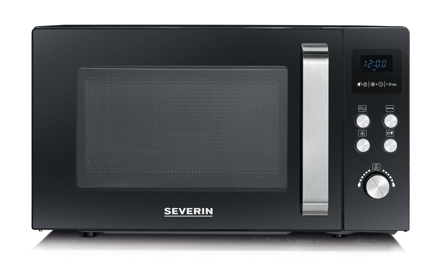 Severin Kombi-Mikrowelle MW 7752 – 25 l, Grill & Heissluft, 900 W – Schwarz/Edelstahl