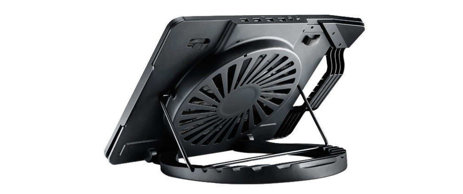 Cooler Master NotePal Ergostand III Laptop-Ständer – bis 17", mit 23 cm Lüfter, 4× USB-2.0-Hub – Schwarz