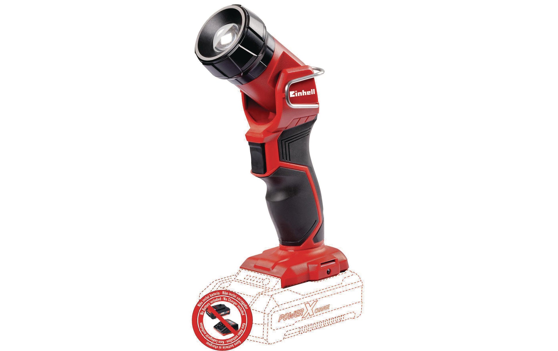 Einhell Taschenlampe TE-CL 18 Li H Solo – 280 lm, Akku 18 V Power X-Change – Rot