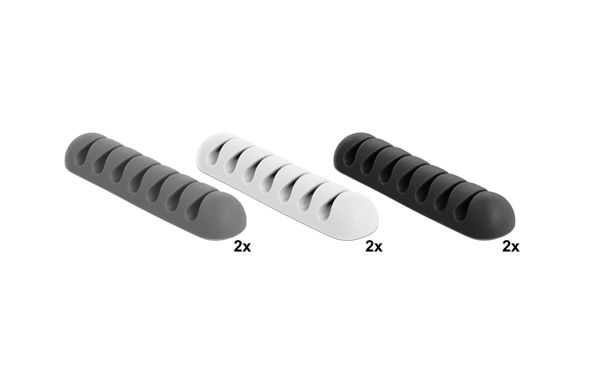 DeLOCK Kabelhalter – selbstklebend – TPR – weiss – Ø bis 4 mm – 6 Stück