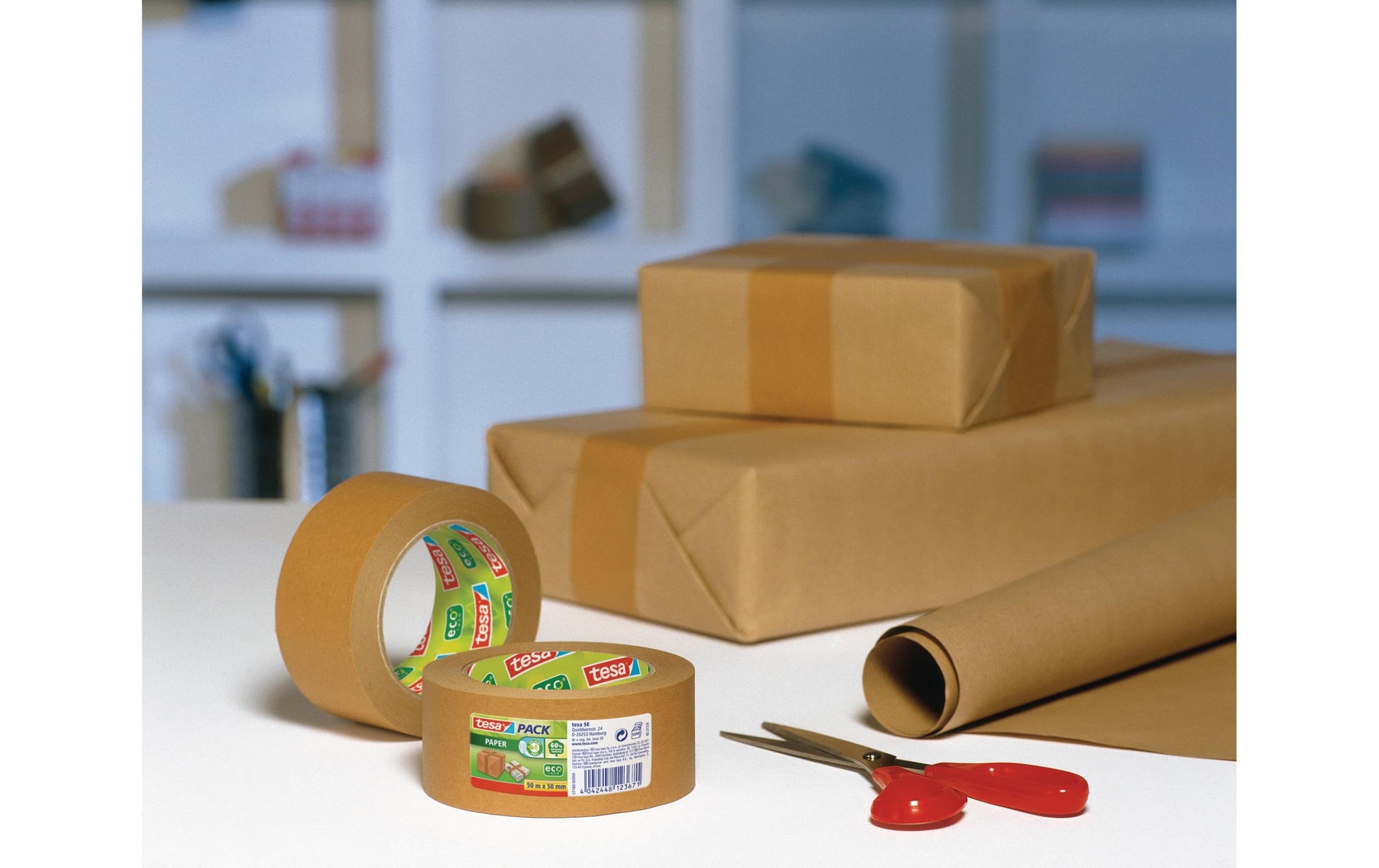 TESA Verpackungsband Paper ecoLogo – 50 mm × 50 m, braun