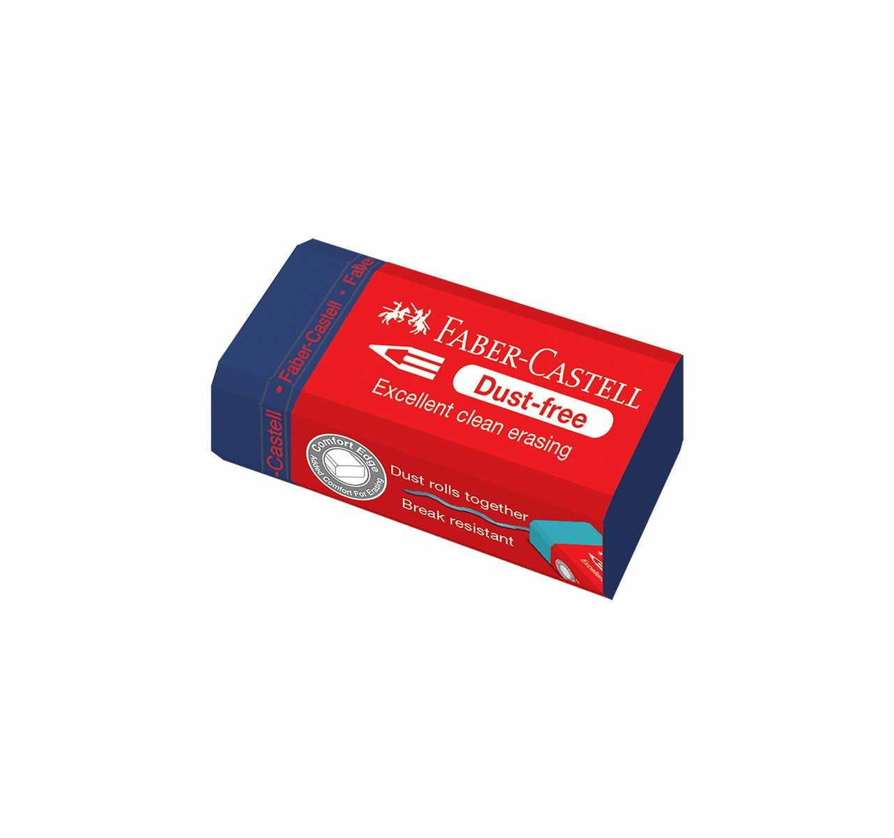 Faber-Castell Radiergummi Trend Dust-Free 187221 – PVC-frei, schmierfrei, staubarm, farbig sortiert, 3 Stk.