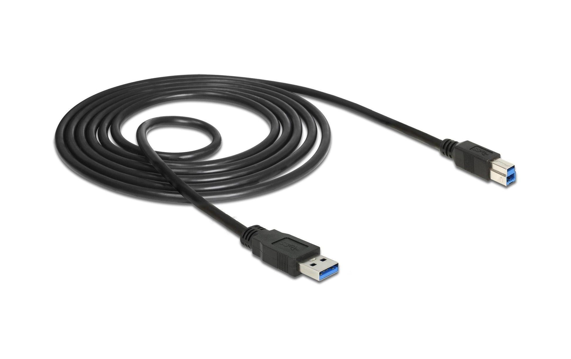DeLOCK USB-A auf USB-B Kabel – USB 3.2 Gen 1 (5 Gbit/s) – 1,5 m – Goldstecker – Schwarz