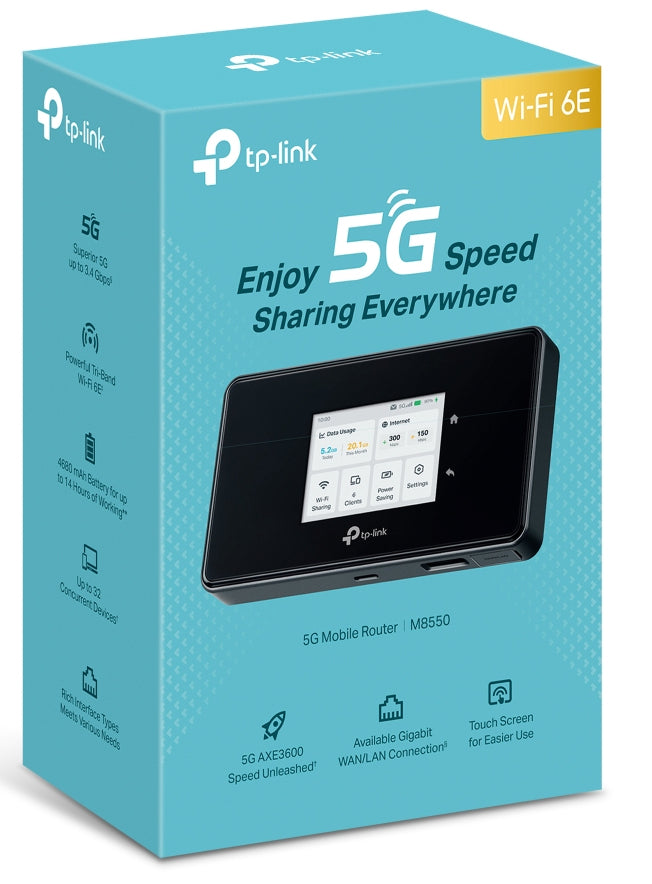 TP-Link M8550 – WLAN-Router – Wi‑Fi 6E Tri‑Band (2,4/5/6 GHz), 2,9 Gbit/s, GbE