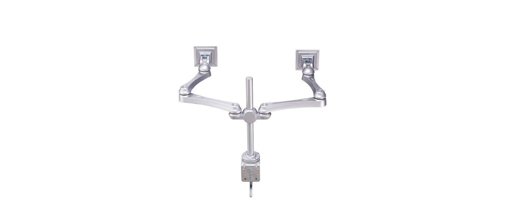 Neomounts FPMA D930D – Monitorarm, Dual, Tischklemme, bis 30", VESA 75 × 75/100 × 100 mm, 15 kg, silber
