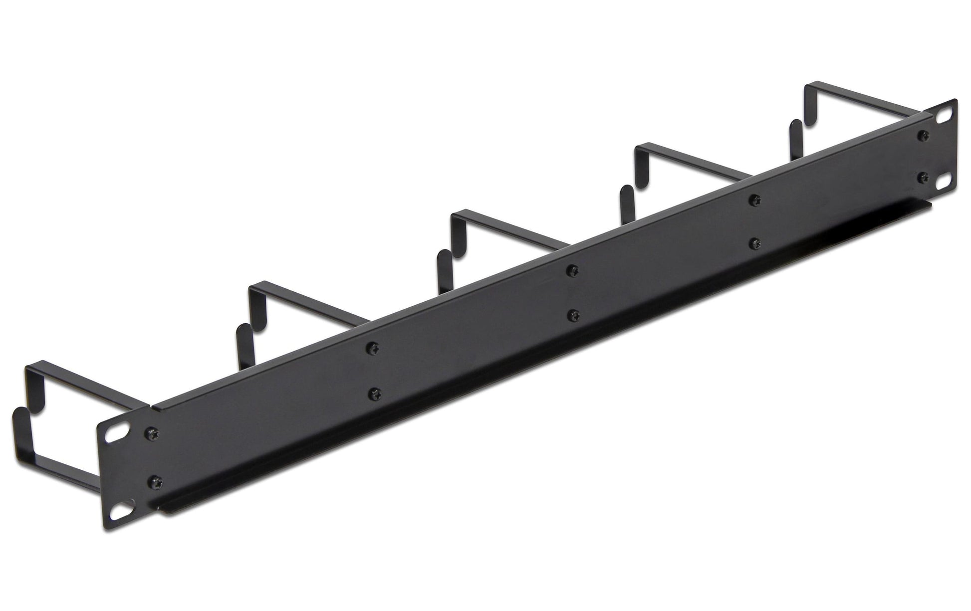DeLOCK 19" 1U Kabelmanagement-Panel, 5 Bügel, 482,6×76,4×43,5 mm, Metall – Schwarz