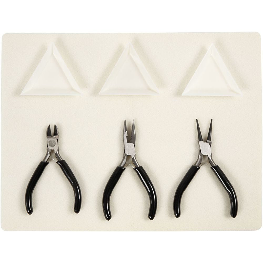 Creativ Company Schmuckzangen, Set à 3, schwarz, 10/11/12 cm