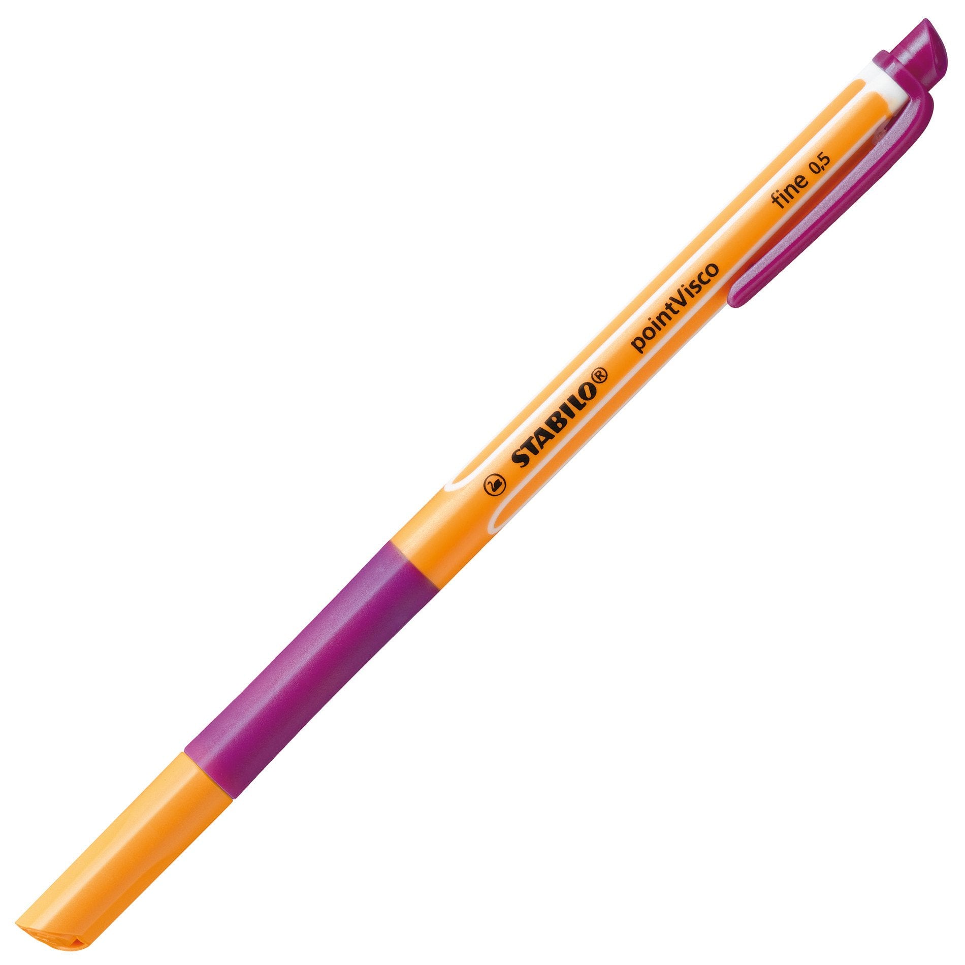STABILO pointVisco 1099/58 – Tintenroller, 0,5 mm, violett, mit Kappe, Kunststoff, orange