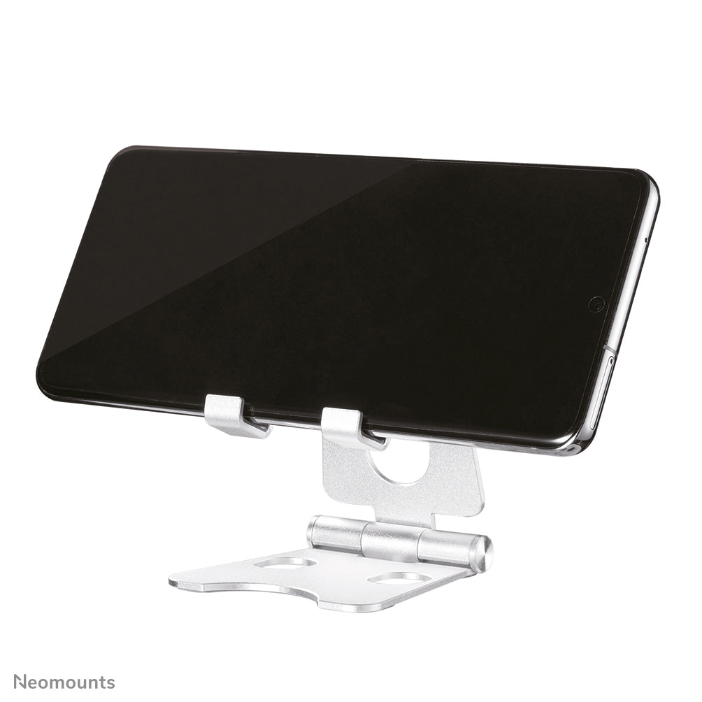 Neomounts Tischständer, faltbar, verstellbar – für bis 4,7" – Silber, Aluminium