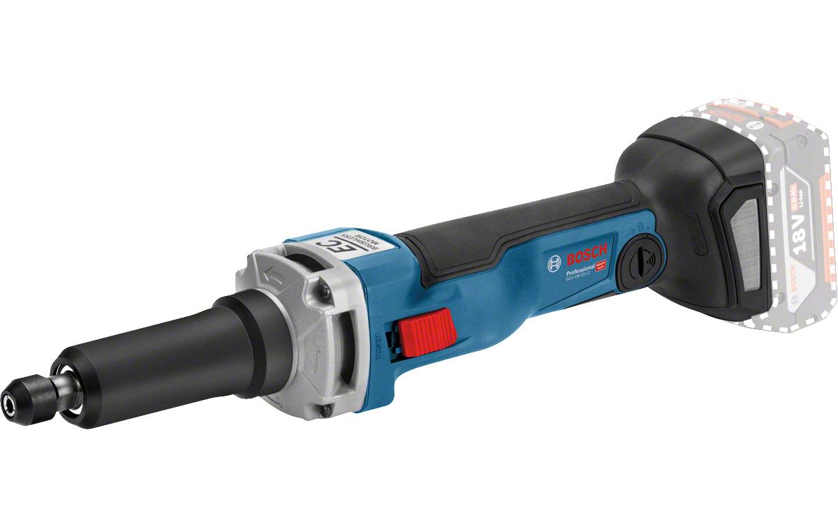 Bosch Professioneller Geradschleifer GGS 18V-23 PLC – 18 V (AMPShare) – Spannzangen (Ø 8 mm) – Koffer – Solo – Br