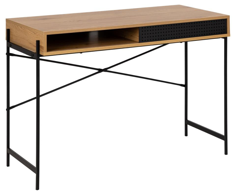 AC Design Angus – Schreibtisch, 110 × 50 cm, Eiche/Schwarz